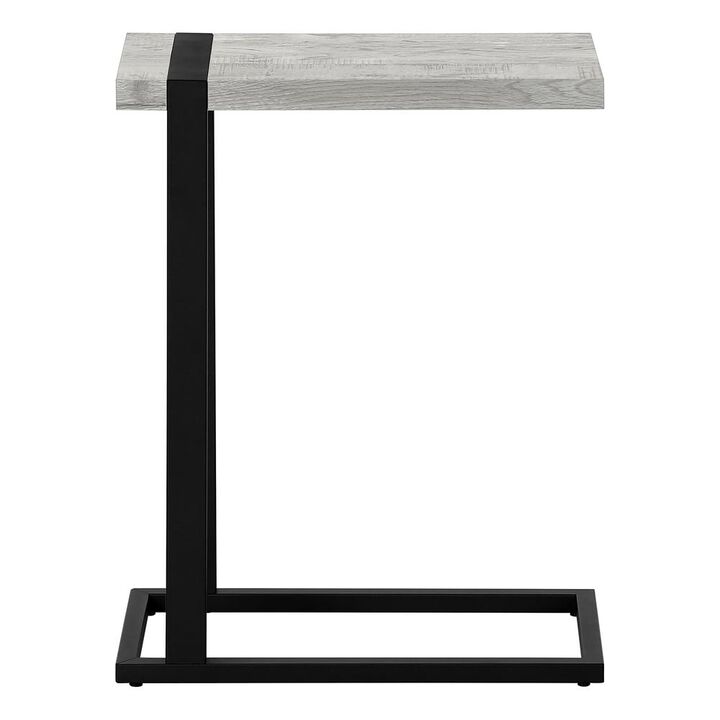 Accent Table, C-shaped, End, Side, Snack, Living Room, Bedroom, Grey Laminate