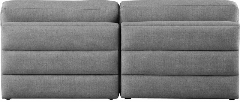 Meridian Furniture Beckham Grey Durable Linen Textured Fabric Modular Sofa image number 2
