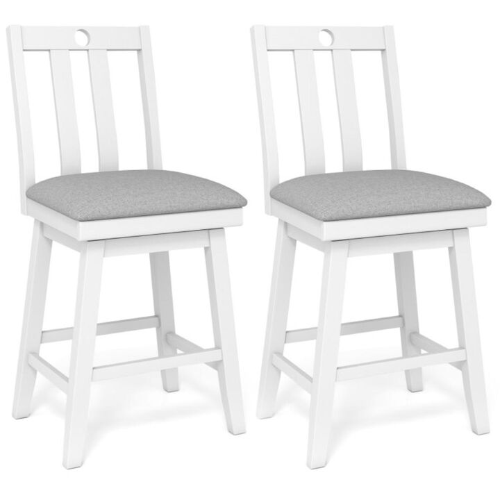 Hivvago Modern Bar Stools Set of 2 with Upholstered and 360° Rotation Seat