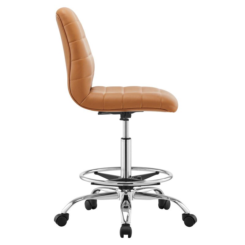 Modway Furniture - Ripple Armless Vegan Leather Drafting Chair image number 3