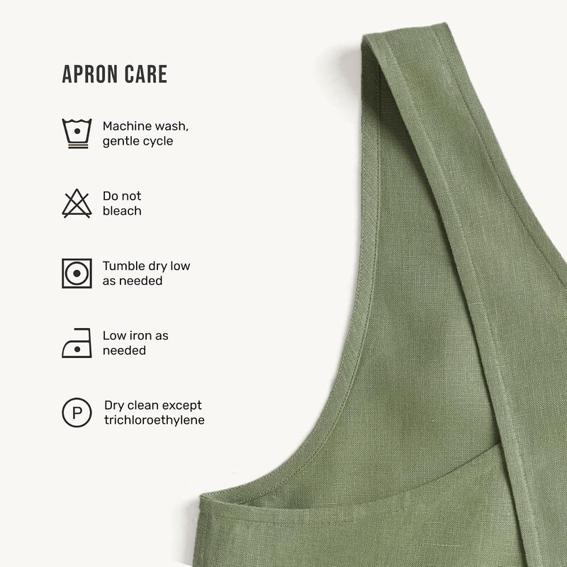 Solino Home 100% Pure Linen Apron - Linen Smock Apron image number 4