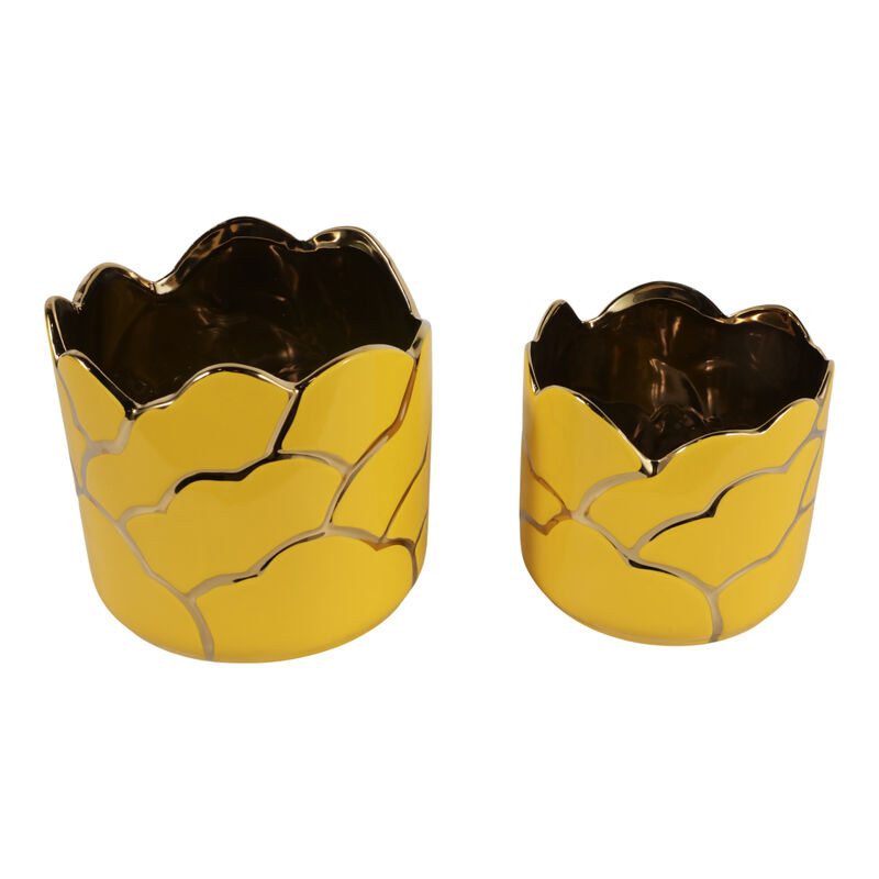 S/2 Clouds Planter Yellow/Gold image number 4