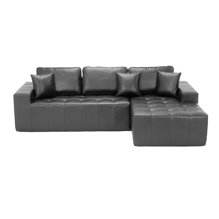 Kipur Faux Leather L-Shaped Sectional Couch