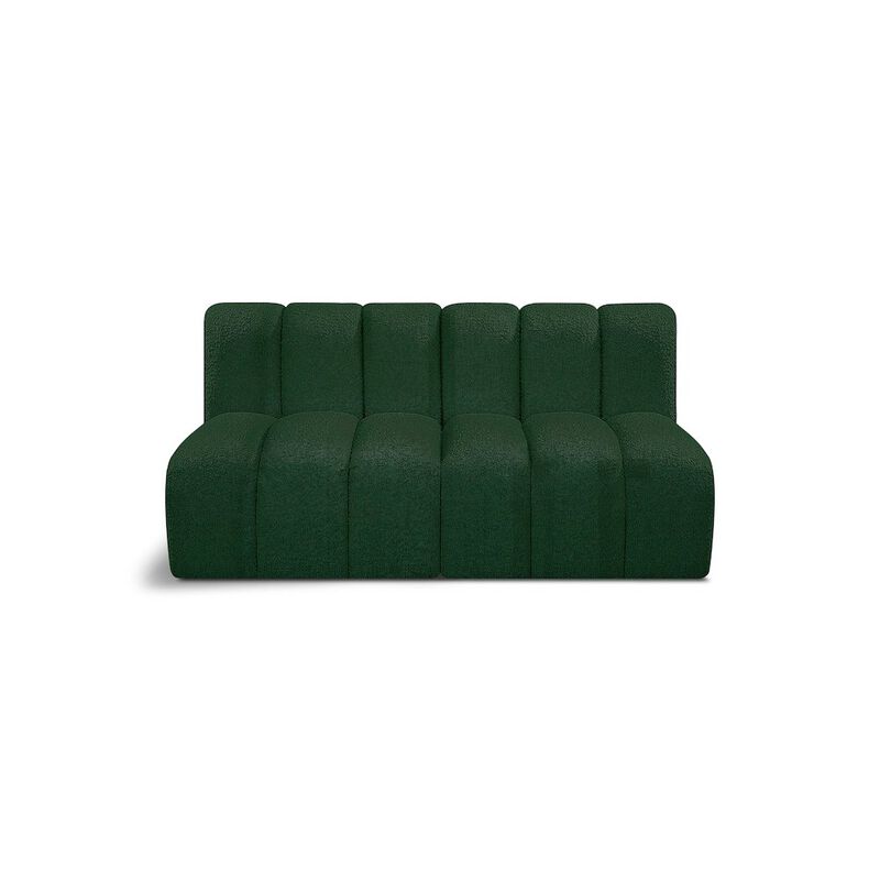 Meridian Furniture Arc Green Boucle Fabric Modular Sofa
