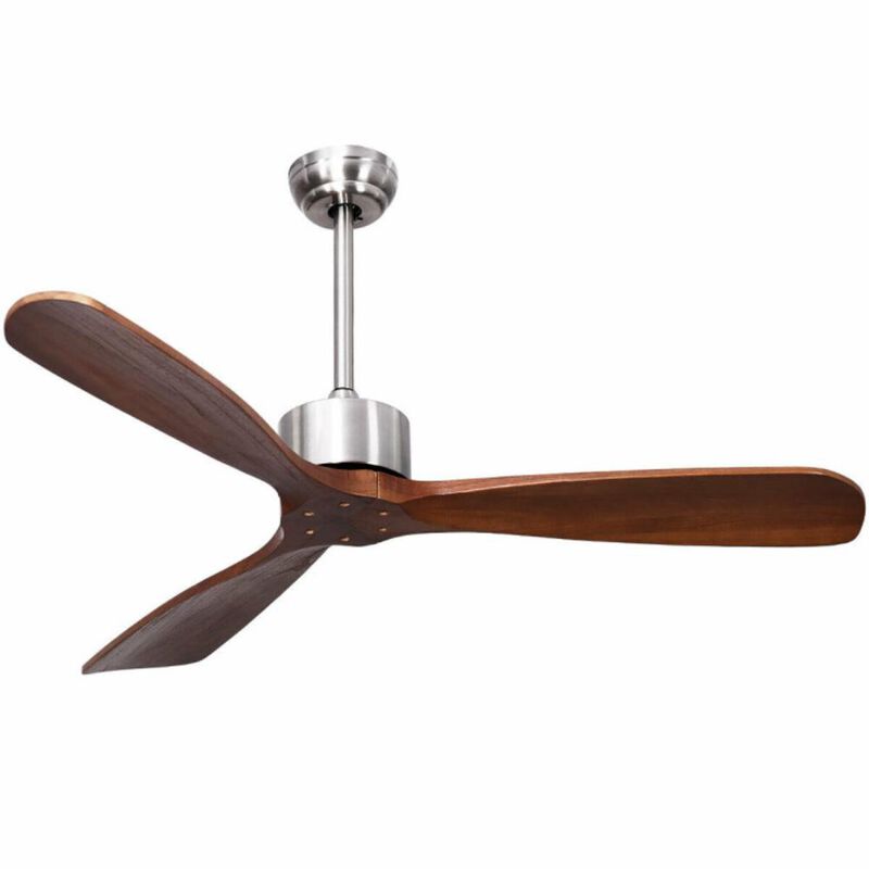 Hivvago 52 Inch Modern Ceiling Fan Indoor Outdoor Brushed Nickel Finish with Remote