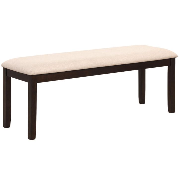 Hivvago Upholstered Ottoman Bench with Padded Cushion-Beige