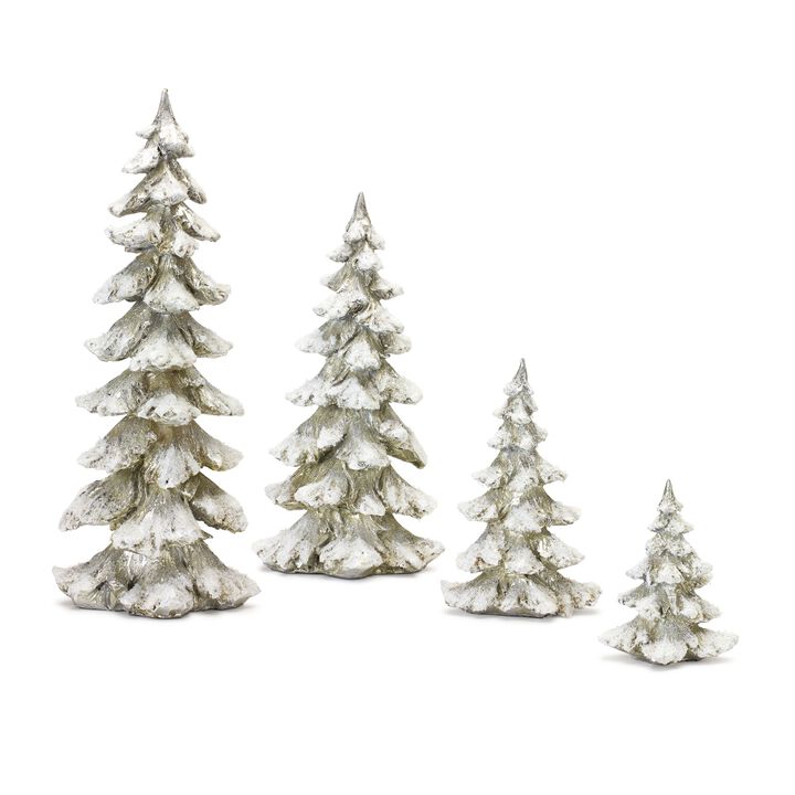 Set of 4 Decorative Trees for Festive Holiday Décor and Home Accent