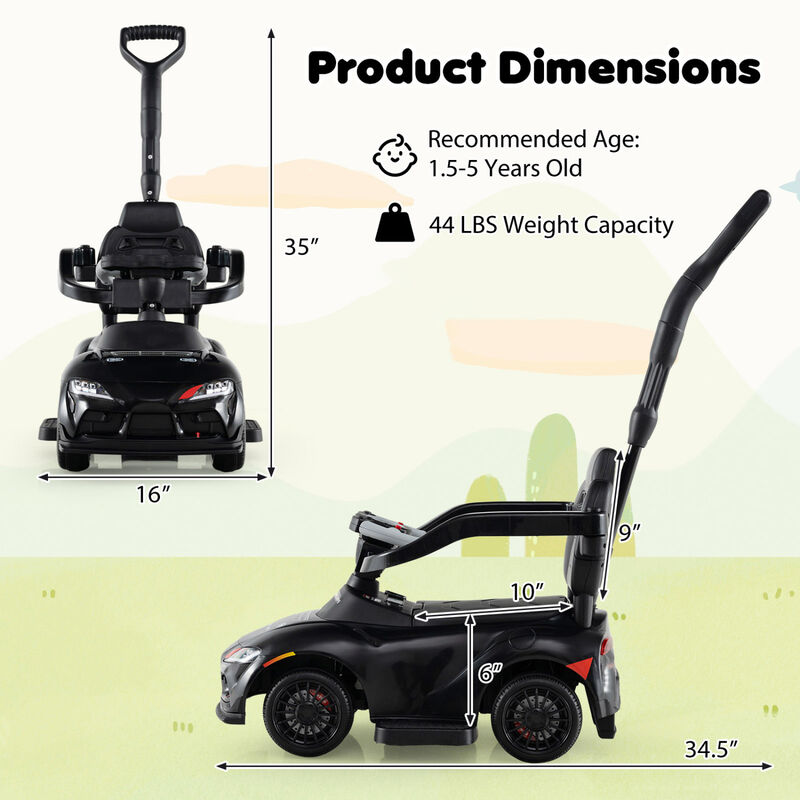 Toddler 3 in 1 Sliding Walking Toy with Foot to Floor Stroller Design image number 2