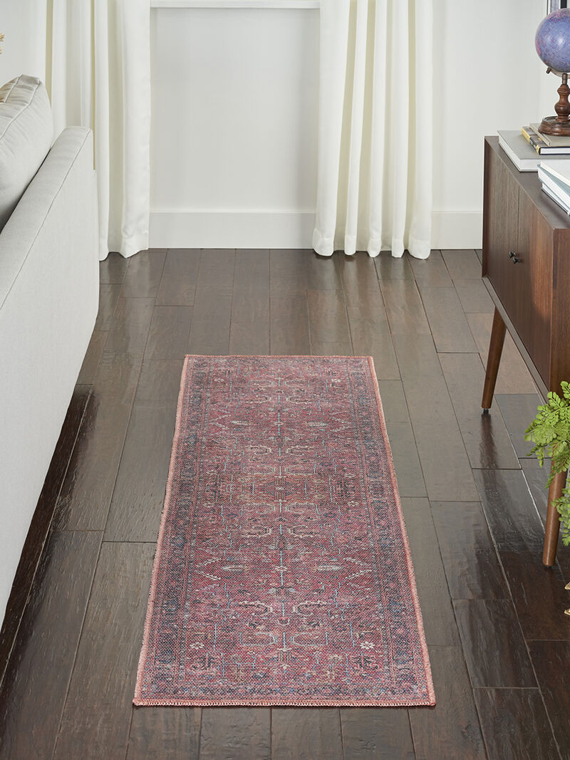 Machine Washable Series 1 SR102 Brick 2'2" x 12' Rug