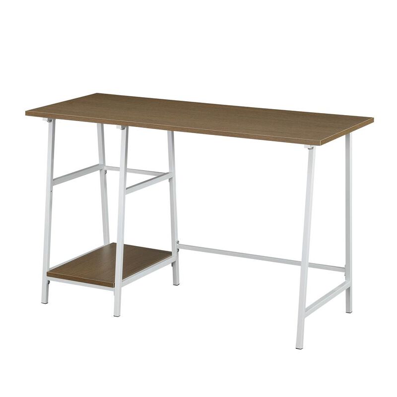 Convenience Concepts Designs2Go Trestle Wood Metal Desk with Removable Shelves