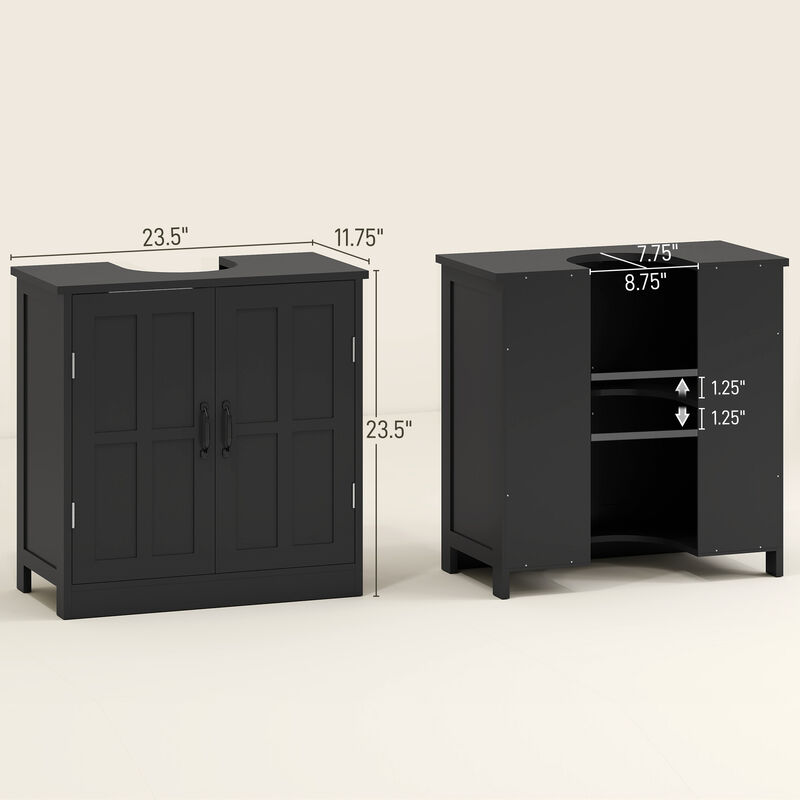 Hivvago Pedestal Sink Storage Cabinet with Adjustable Shelf image number 2