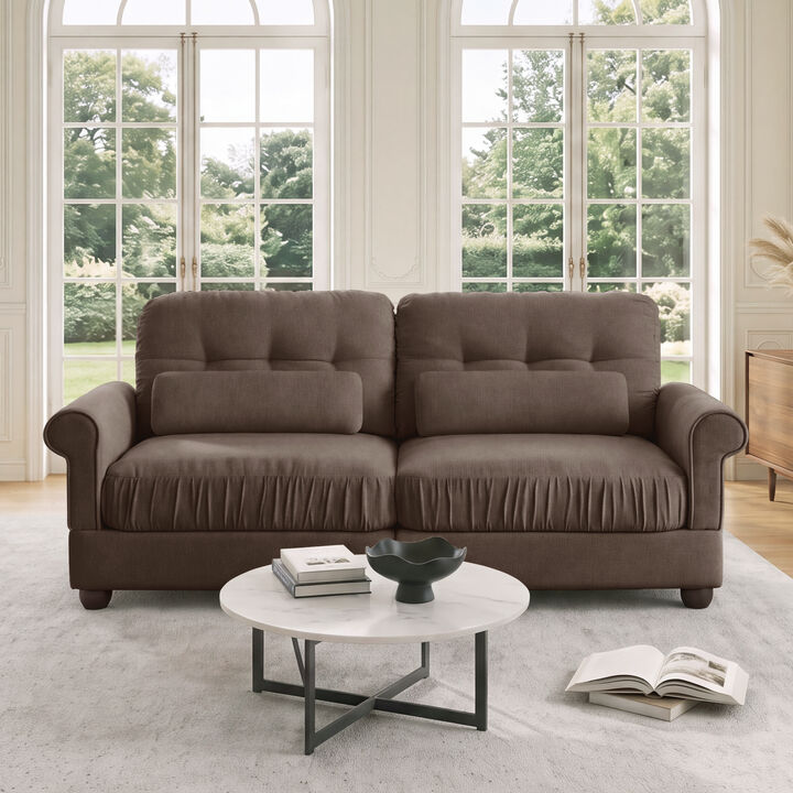 Septex Mid Century Modern Chenille Loveseat Sofa