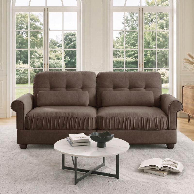 Septex Mid Century Modern Chenille Loveseat Sofa image number 1