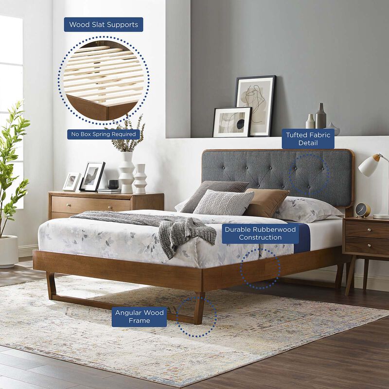 Modway - Bridgette Twin Wood Platform Bed with Angular Frame image number 9