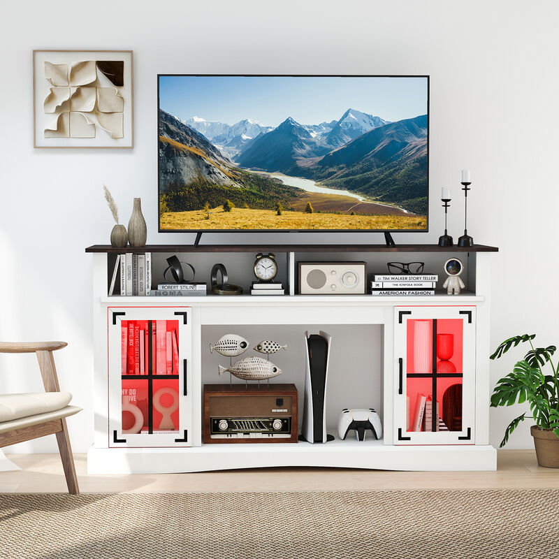 Modern TV Stand with Built-In LED Lighting and Remote Control image number 1