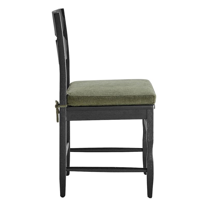 Jax Oak Wood Dining Chair With Wavy Razor Back and Cushion image number 3