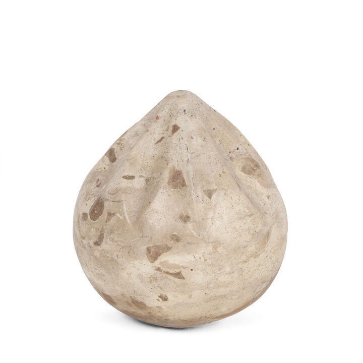 HomeRoots 3" Beige Marble Modern Abstract Tabletop Sculpture