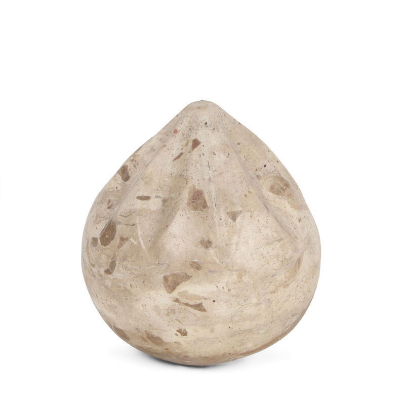 HomeRoots 3" Beige Marble Modern Abstract Tabletop Sculpture image number 0