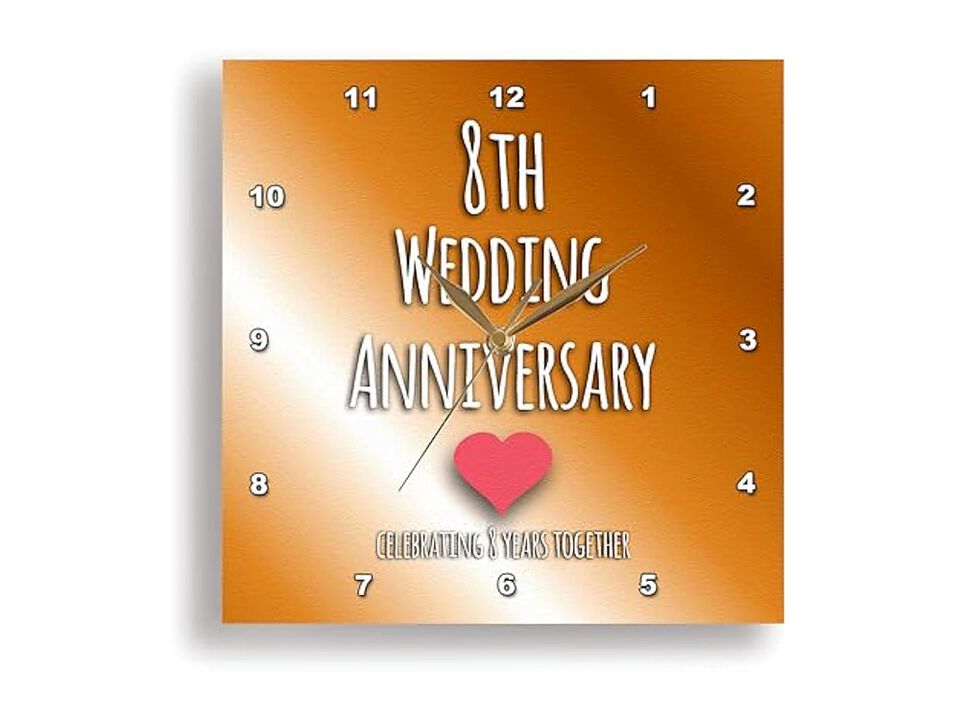 Wedding Bronze Celebrating Years Together Wall Clock 13 Inch Home Decor