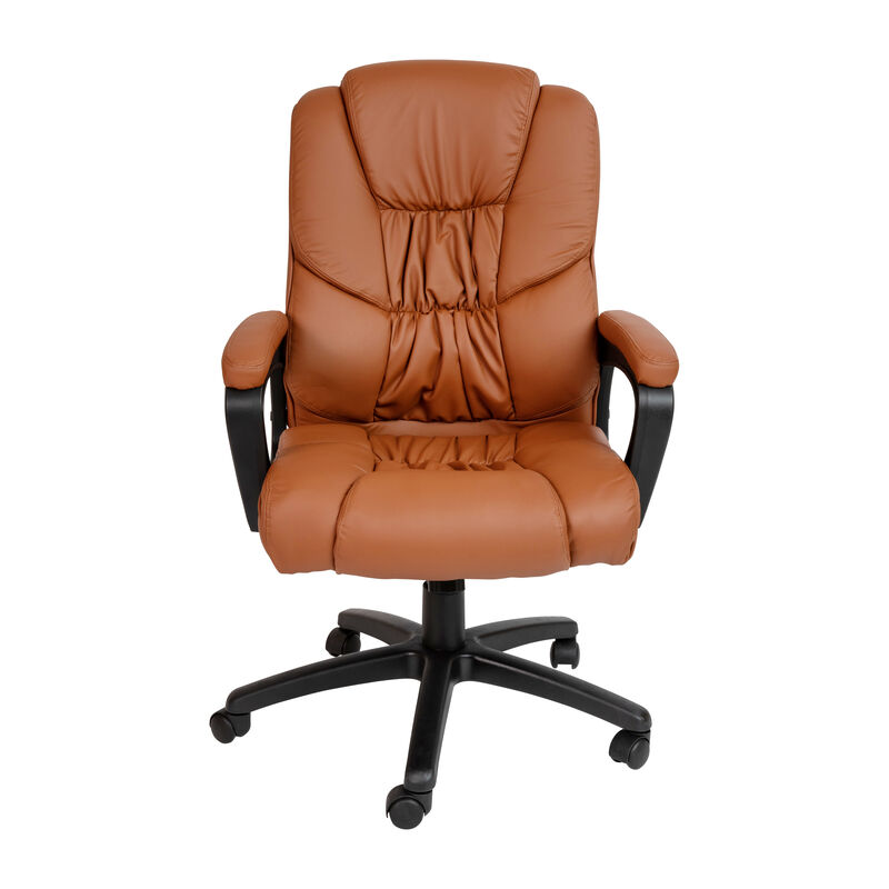 Flash Fundamentals Big & Tall 400 lb. Rated Black LeatherSoft Swivel Office Chair with Padded Arms image number 7