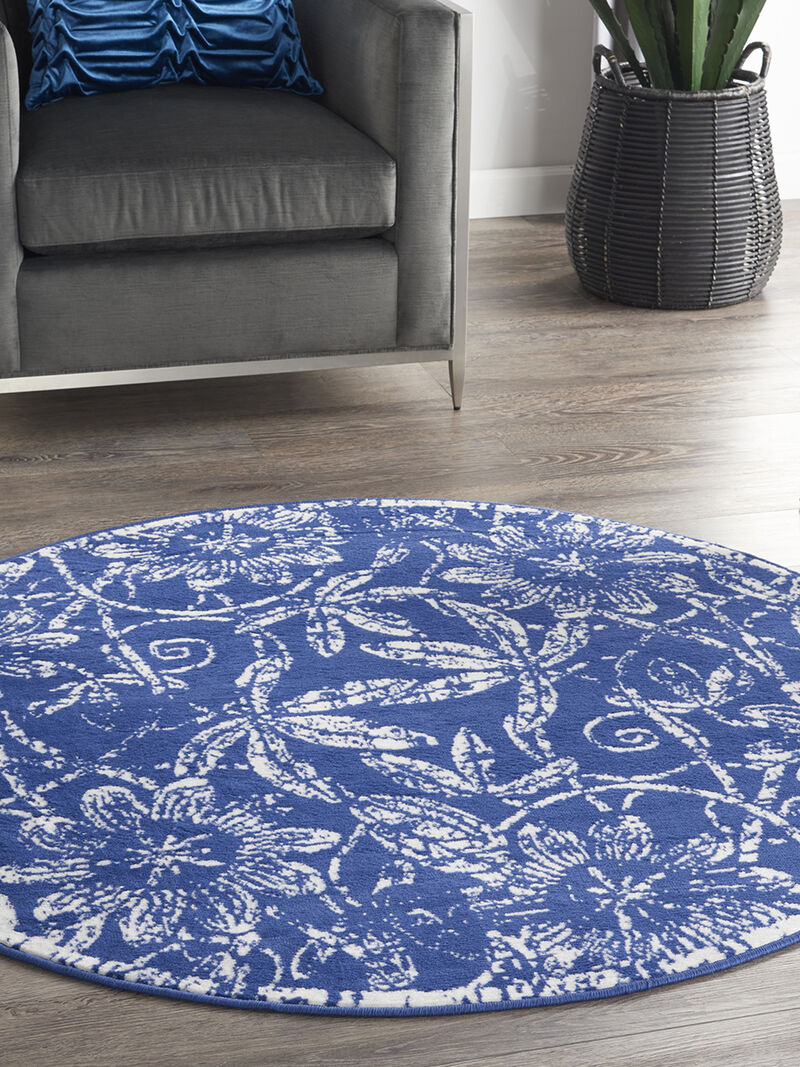 Whimsicle WHS05 Navy 5' x Round Rug