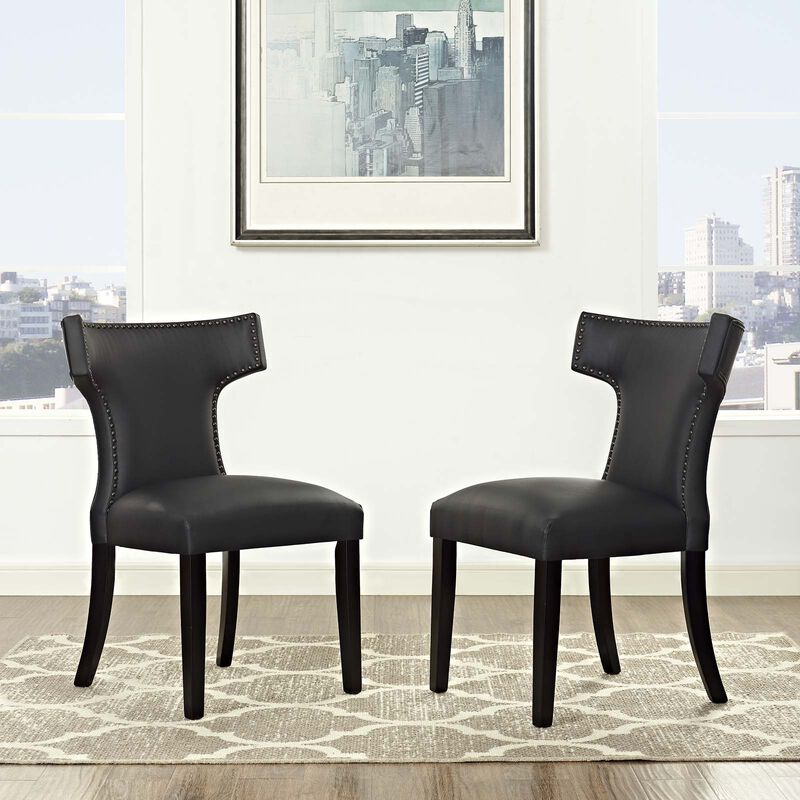 Curve Dining Side Chair Vinyl Set of 2 image number 4