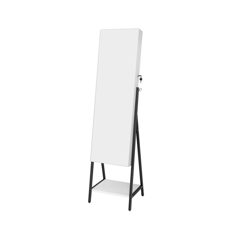 Freestanding Jewelry Cabinet with Full-Length Mirror