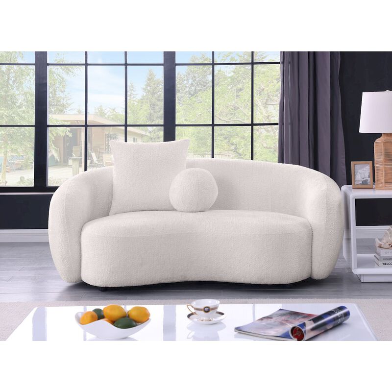 Best Quality Furniture Teddy Fabric 2 Seater Loveseat In Beige