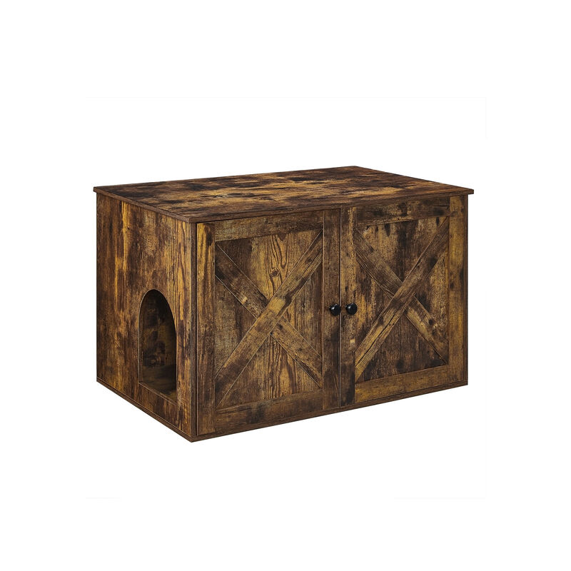Cat Washroom Cabinet - Hidden Litter Box Enclosure with Wooden Doors