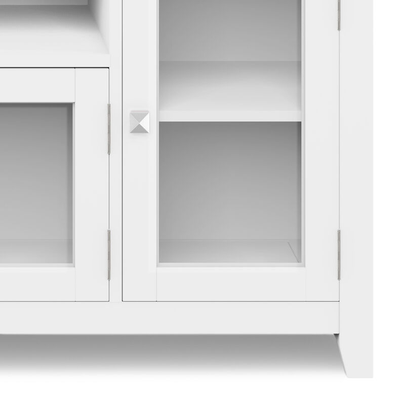 Cosmopolitan SOLID WOOD 72 inch Wide Contemporary TV Media Stand in White For TVs up to 80 inches