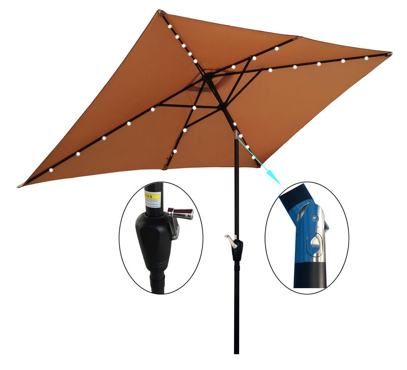Streamdale 10' x 6.5' Solar LED Patio Umbrella
