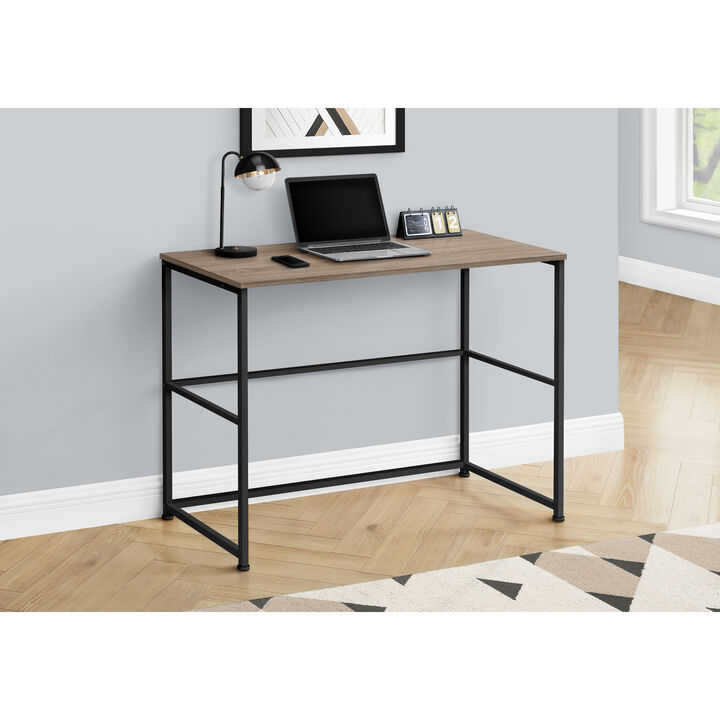 Monarch Specialties I 7777 Computer Desk, Home Office, Laptop, Left, Right Set-up, Storage Drawers, 40"L, Work, Metal, Laminate, Brown, Black, Contemporary, Modern
