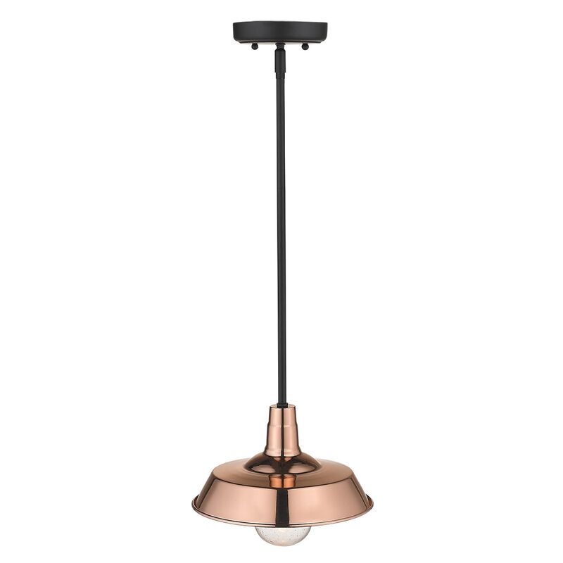 Hivvago Shiny Copper Shallow Plate Adjustable Pendant Light