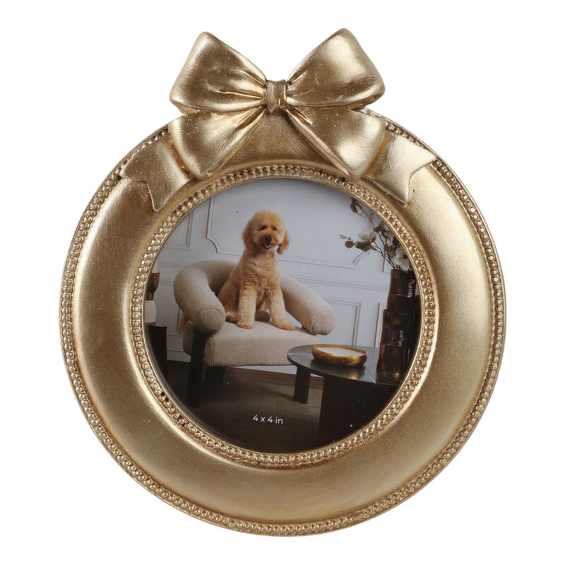 4x4 Bow On Round Photo Frame image number 0