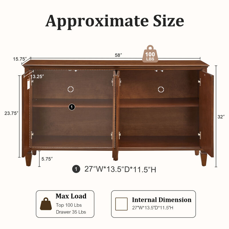 Sketvu 58" Mid Century Modern TV Stand image number 3