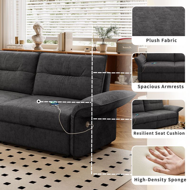 Honnox 85-inch convertible sofa bed image number 6
