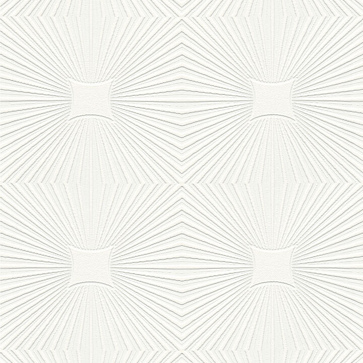 Silvie White Tin Burst Paintable Wallpaper