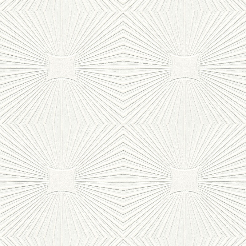 Silvie White Tin Burst Paintable Wallpaper image number 0