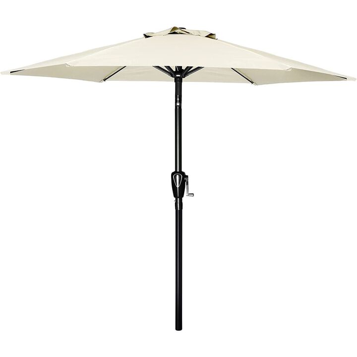 Simple Deluxe 7.5' Patio Outdoor Table Market Yard Umbrella with Push Button Tilt/Crank, 6 Sturdy Ribs for Garden, Deck, Backyard, Pool, 7.5ft