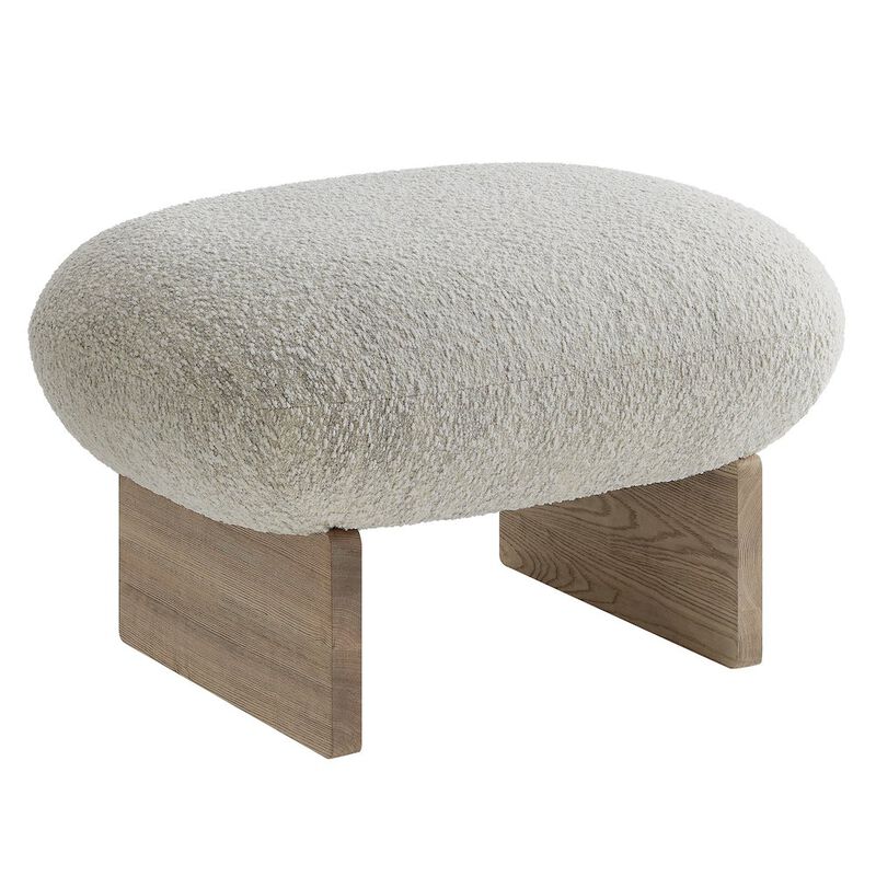 Loyal Boucle Fabric Accent Chair and Ottoman Set image number 3