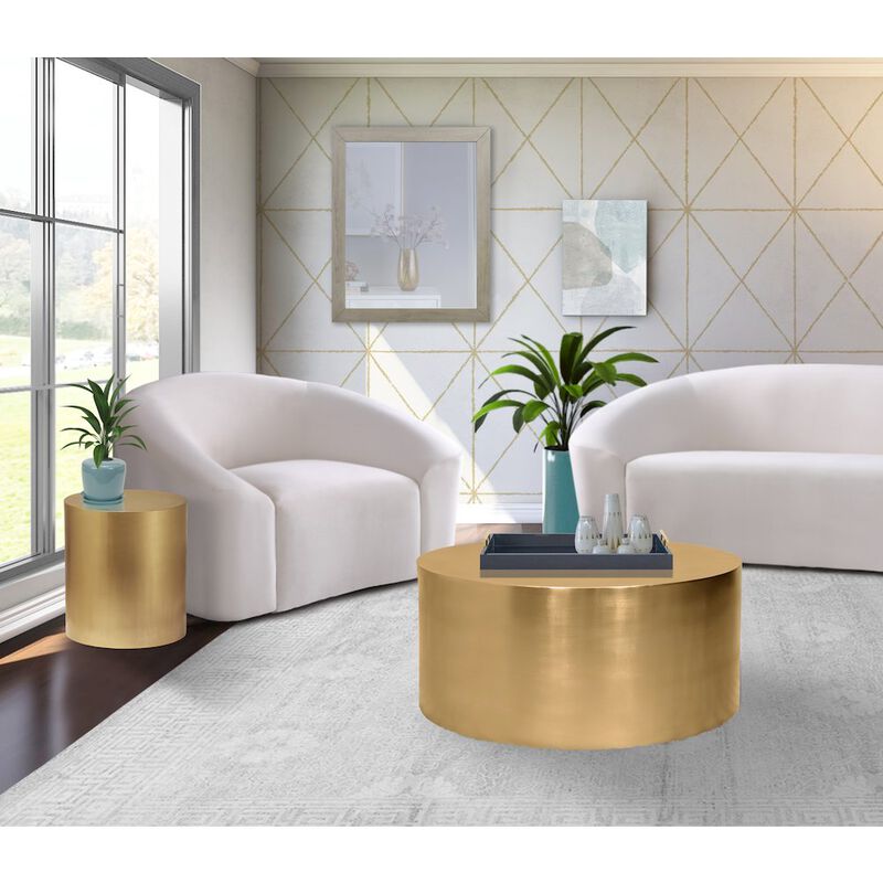 Meridian Furniture Cylinder Brushed Gold Coffee Table