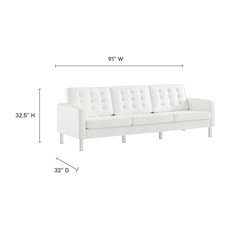 Loft Tufted Vegan Leather 3-Piece Furniture Set image number 8