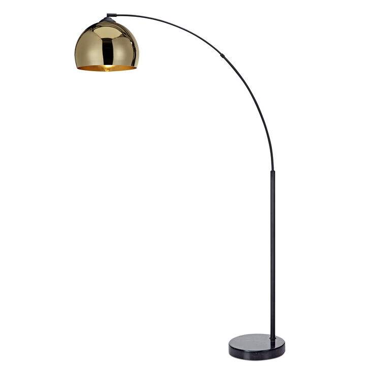 Arquer Arc Metal Floor Lamp with Bell Shade, Gold