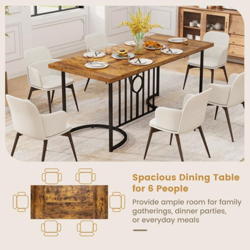 Hivvago 71 Inch Large Dining Table for 6-8 People Rectangular Wood Kitchen Table