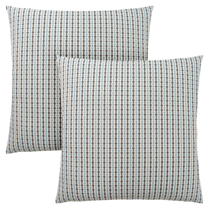 Monarch Specialties I 9231 Pillows, Set Of 2, 18 X 18 Square, Insert Included, Decorative Throw, Accent, Sofa, Couch, Bedroom, Polyester, Hypoallergenic, Blue, Grey, Modern