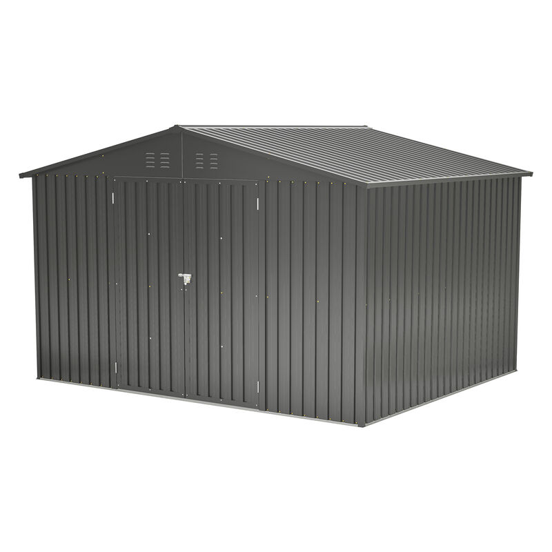 10X8 FT Outdoor Storage Shed, All Weather Metal Sheds with Lockable Doors image number 0
