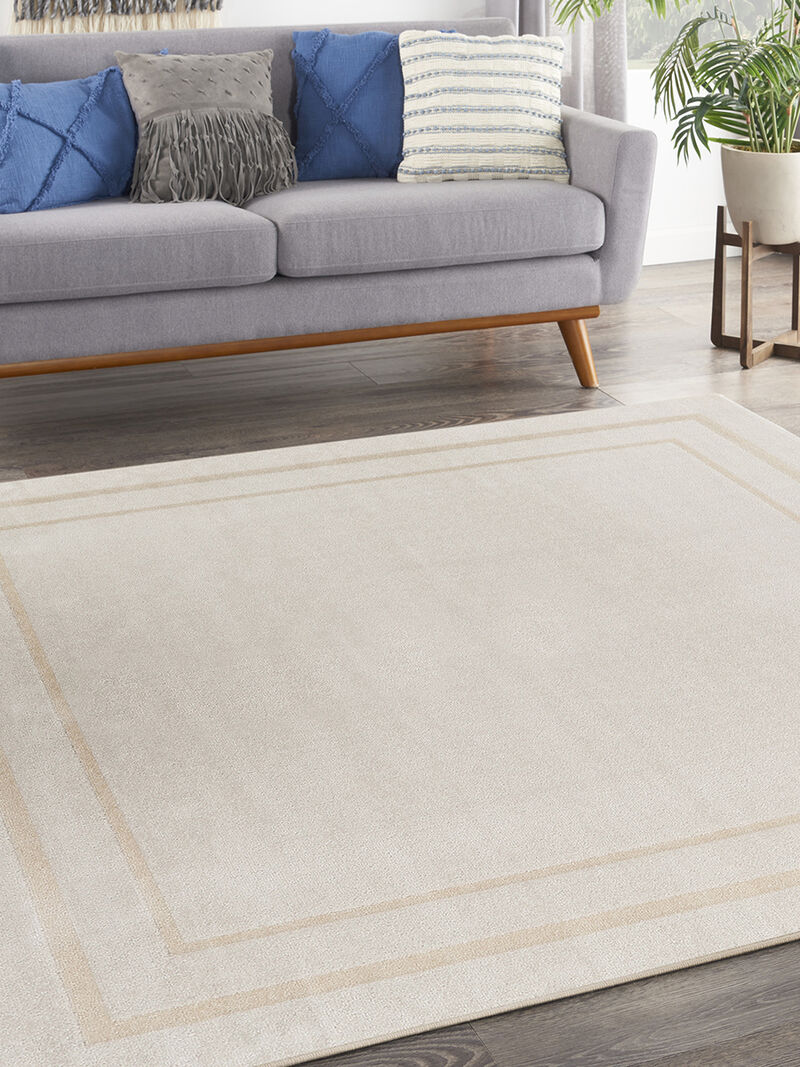 Nourison Essentials NRE02 Ivory/Gold 9' x Square Rug image number 1