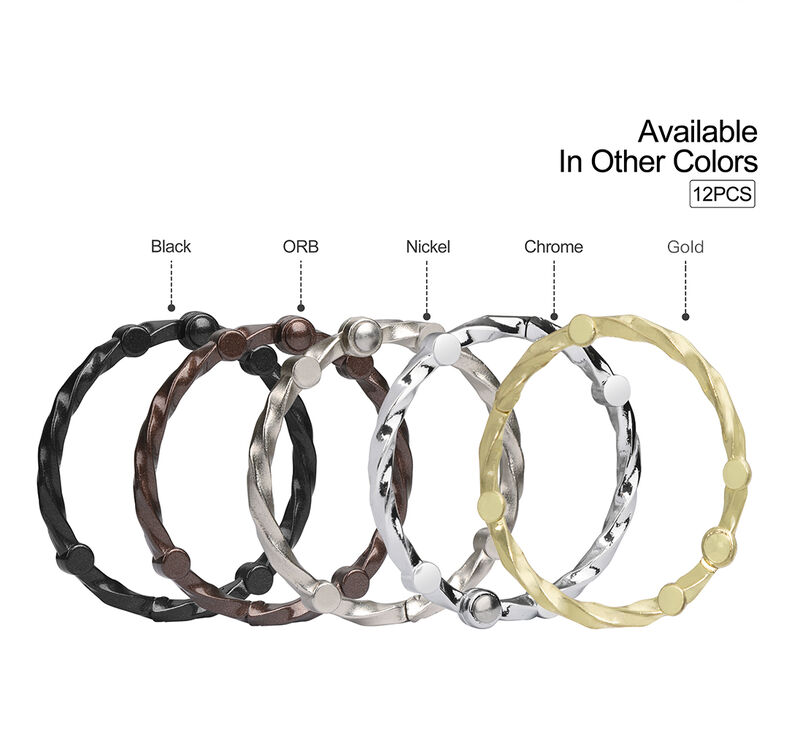 Rust-Proof Twisted Shower Curtain Hooks with Clasp Closure, Set of 12 image number 8