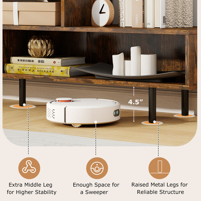 TV Stand with 3 Open Storage Compartments and Entertainment Center Design image number 7