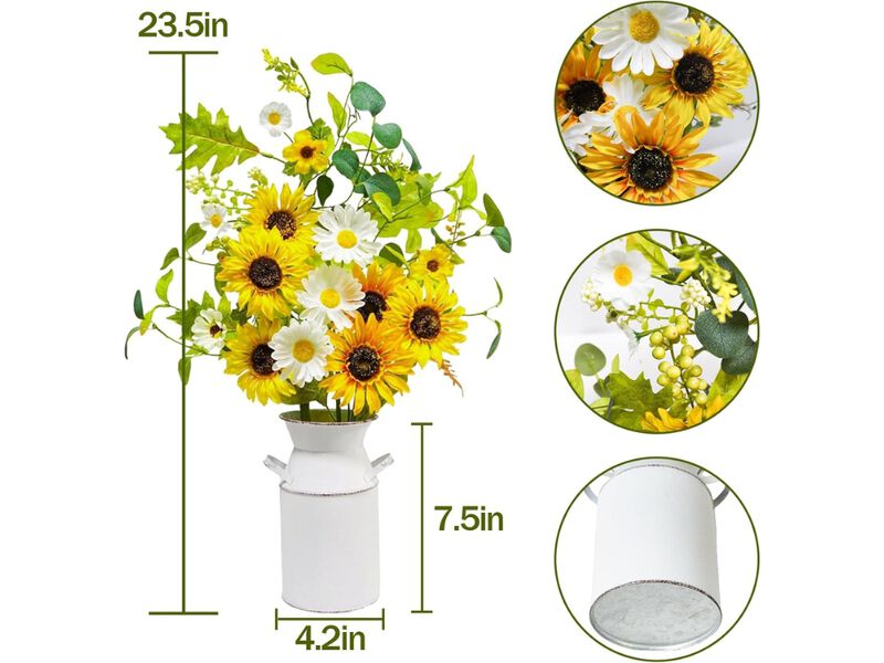 Artificial Sunflower Flowers Vase Filler 23 5 Inch Silk Metal image number 2